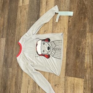 Cat&Jack Light Gray dog Long Sleeve Shirt cristmas